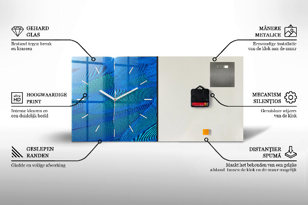 Horizontale Uhr mit motiv Blaue Bretter