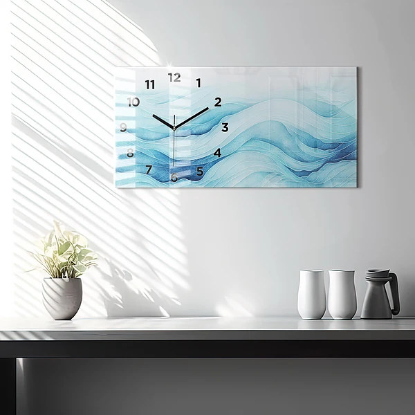 Horizontale Uhr Blaue Wolken