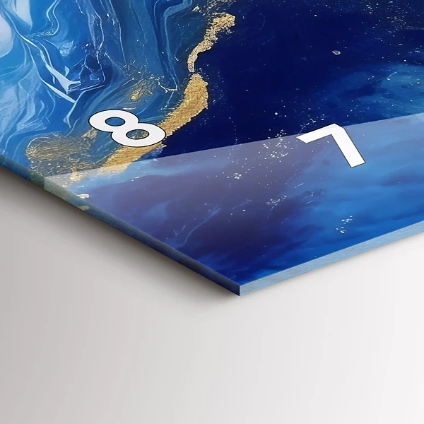Horizontale Uhr Blaue Murmel