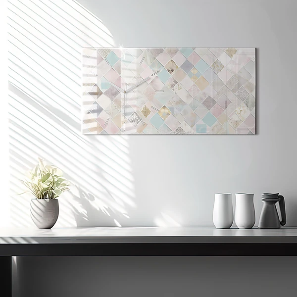 Horizontale Uhr mit motiv Farbige Fliesen