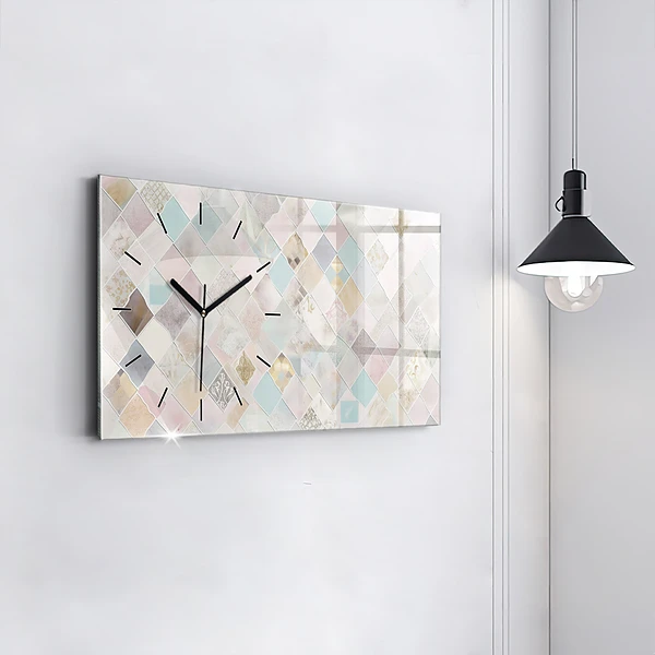 Horizontale Uhr mit motiv Farbige Fliesen