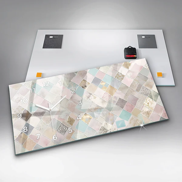 Horizontale Uhr mit motiv Farbige Fliesen