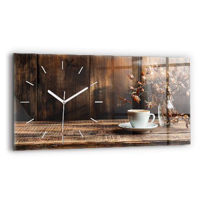 Horizontale Uhr mit motiv Tasse Kaffee