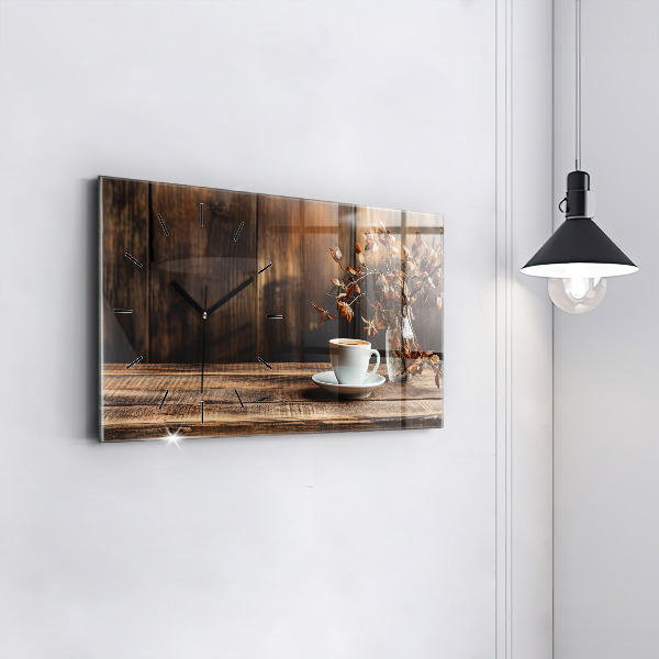 Horizontale Uhr mit motiv Tasse Kaffee
