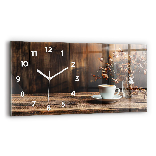Horizontale Uhr mit motiv Tasse Kaffee