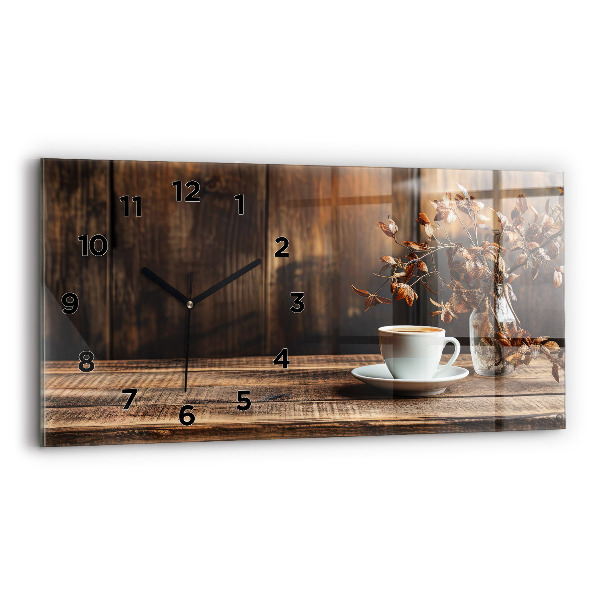 Horizontale Uhr mit motiv Tasse Kaffee