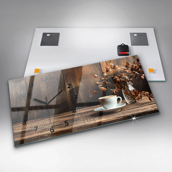 Horizontale Uhr mit motiv Tasse Kaffee