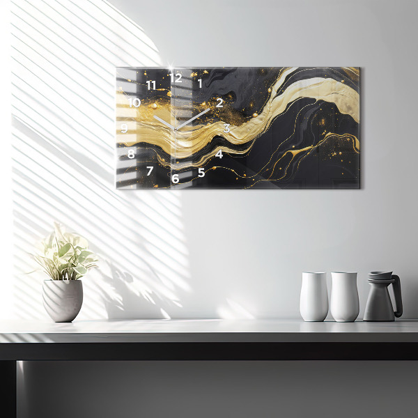 Horizontale Uhr Goldener Marmor