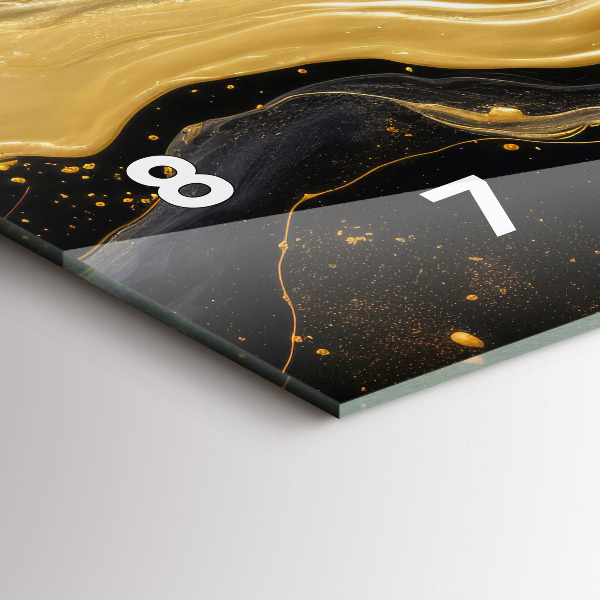 Horizontale Uhr Goldener Marmor