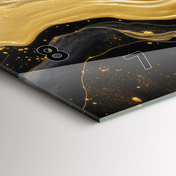 Horizontale Uhr Goldener Marmor