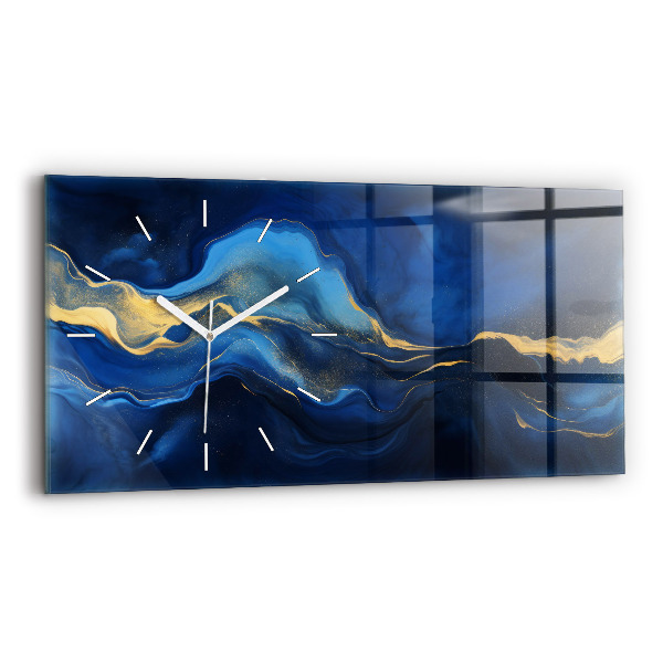 Horizontale Uhr mit motiv Blauer Marmor
