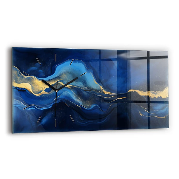 Horizontale Uhr mit motiv Blauer Marmor