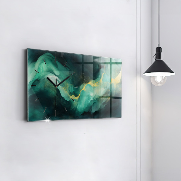 Horizontale Uhr Grüner Marmor