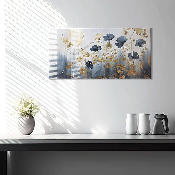 Horizontale Uhr mit motiv Abstrakte Blumen