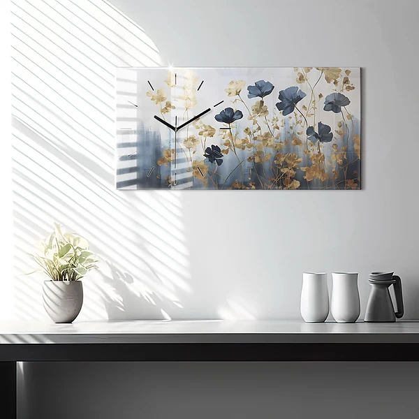 Horizontale Uhr mit motiv Abstrakte Blumen