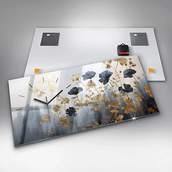 Horizontale Uhr mit motiv Abstrakte Blumen