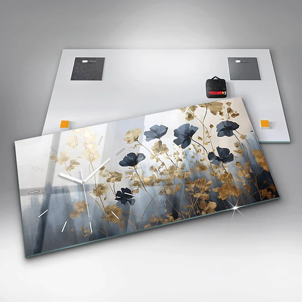 Horizontale Uhr mit motiv Abstrakte Blumen