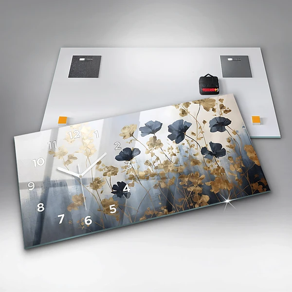 Horizontale Uhr mit motiv Abstrakte Blumen