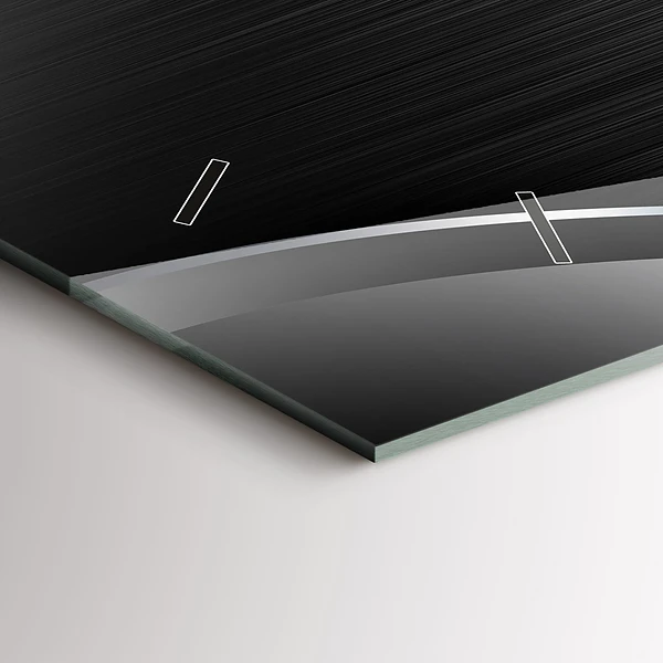 Horizontale Uhr mit motiv Schwarze und silberne Linien
