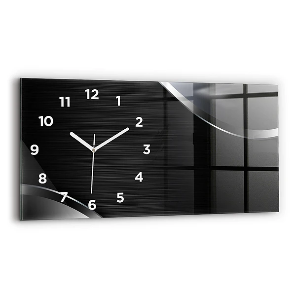 Horizontale Uhr mit motiv Schwarze und silberne Linien