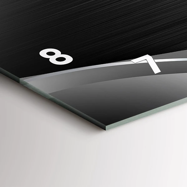 Horizontale Uhr mit motiv Schwarze und silberne Linien