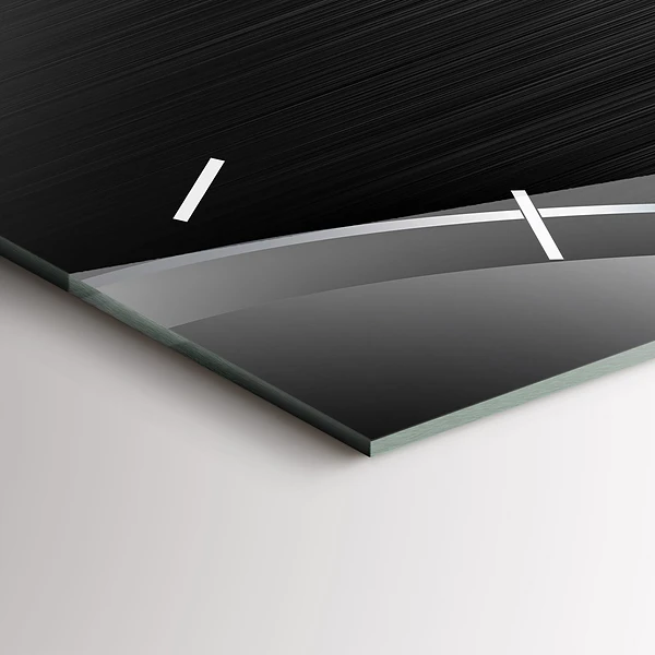 Horizontale Uhr mit motiv Schwarze und silberne Linien