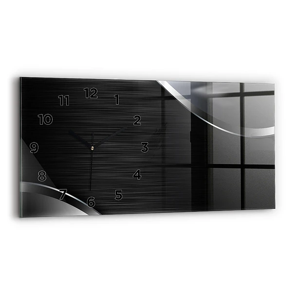 Horizontale Uhr mit motiv Schwarze und silberne Linien