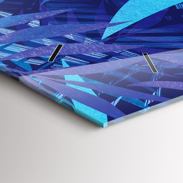 Horizontale Uhr Blaue Blätter