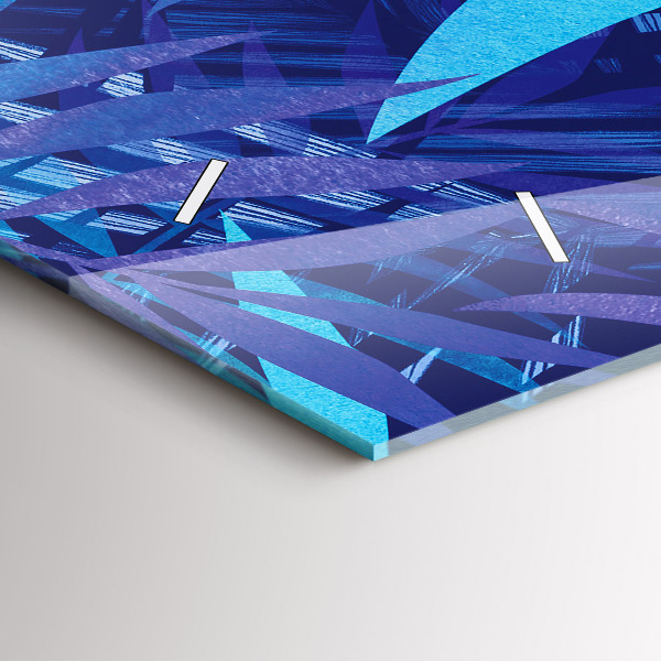 Horizontale Uhr Blaue Blätter