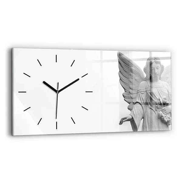 Horizontale Uhr mit motiv Skulptur eines Engels mit Flügeln