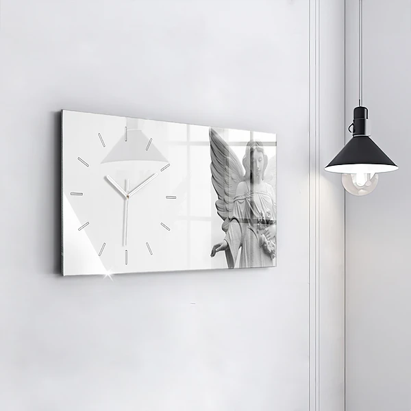 Horizontale Uhr mit motiv Skulptur eines Engels mit Flügeln