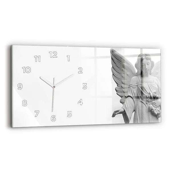 Horizontale Uhr mit motiv Skulptur eines Engels mit Flügeln