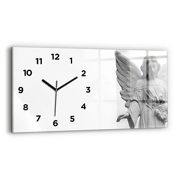 Horizontale Uhr mit motiv Skulptur eines Engels mit Flügeln
