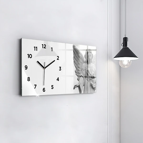 Horizontale Uhr mit motiv Skulptur eines Engels mit Flügeln