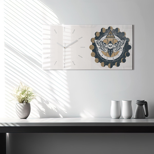 Horizontale Uhr mit motiv Mondphasen und das Auge