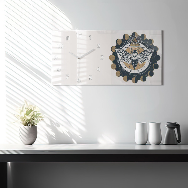 Horizontale Uhr mit motiv Mondphasen und das Auge