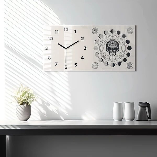 Horizontale Uhr Mondphasen