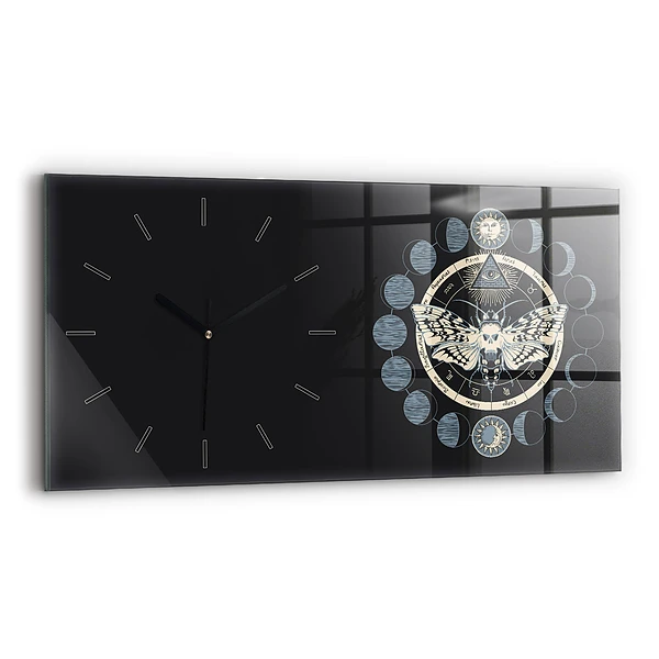 Horizontale Uhr mit motiv Mondphasen