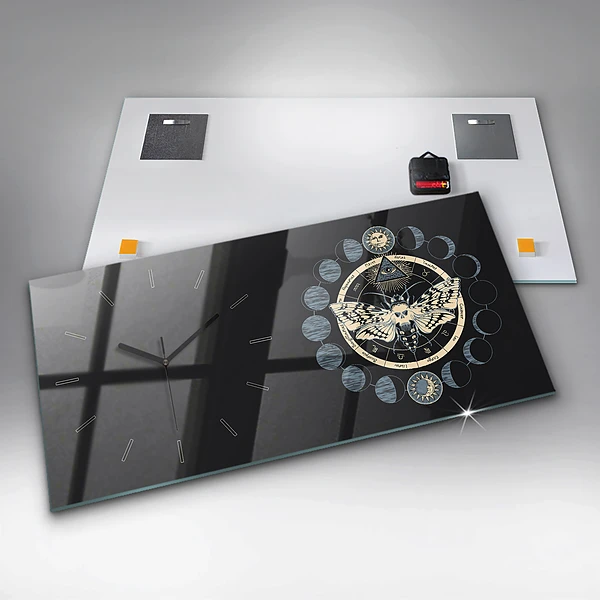 Horizontale Uhr mit motiv Mondphasen