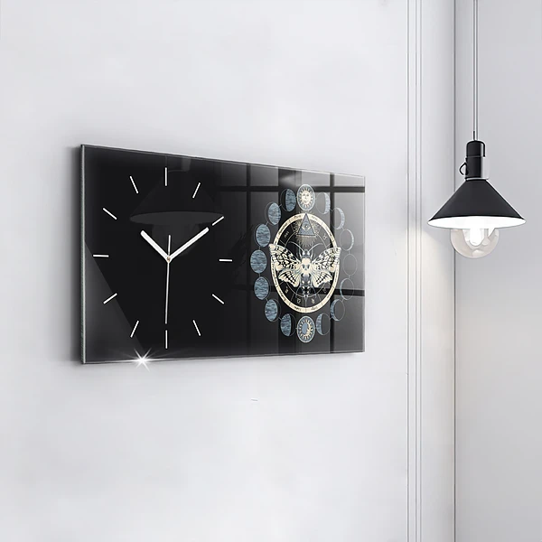 Horizontale Uhr mit motiv Mondphasen