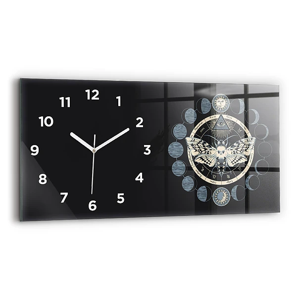 Horizontale Uhr mit motiv Mondphasen
