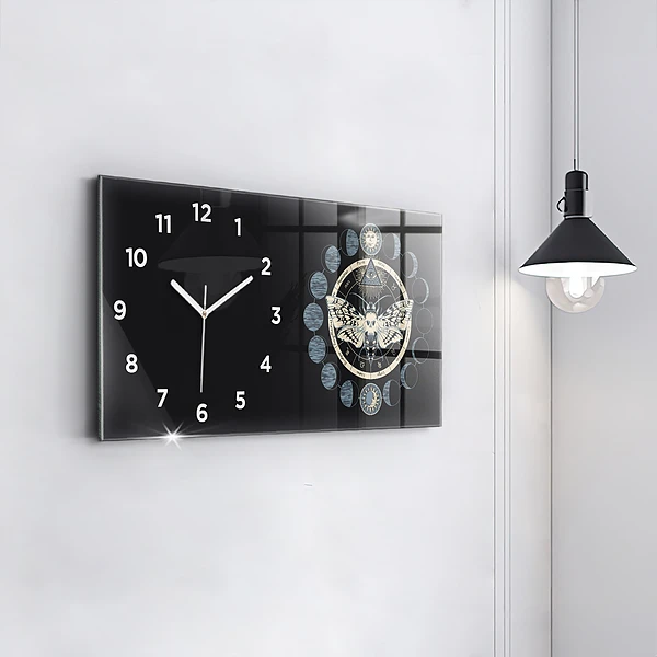 Horizontale Uhr mit motiv Mondphasen