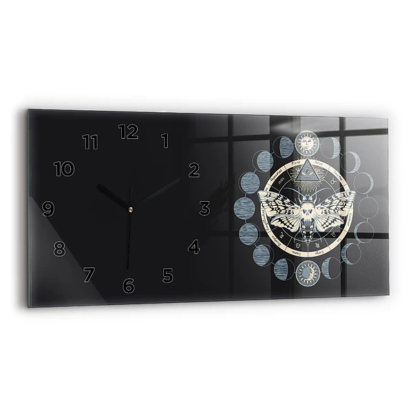 Horizontale Uhr mit motiv Mondphasen