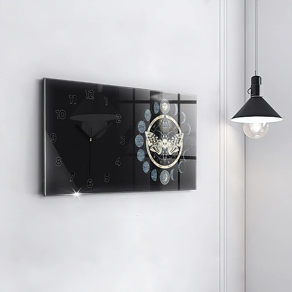 Horizontale Uhr mit motiv Mondphasen