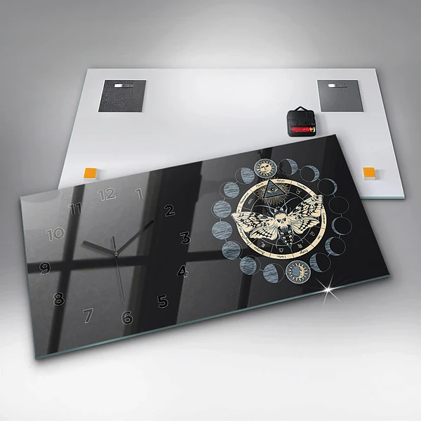 Horizontale Uhr mit motiv Mondphasen