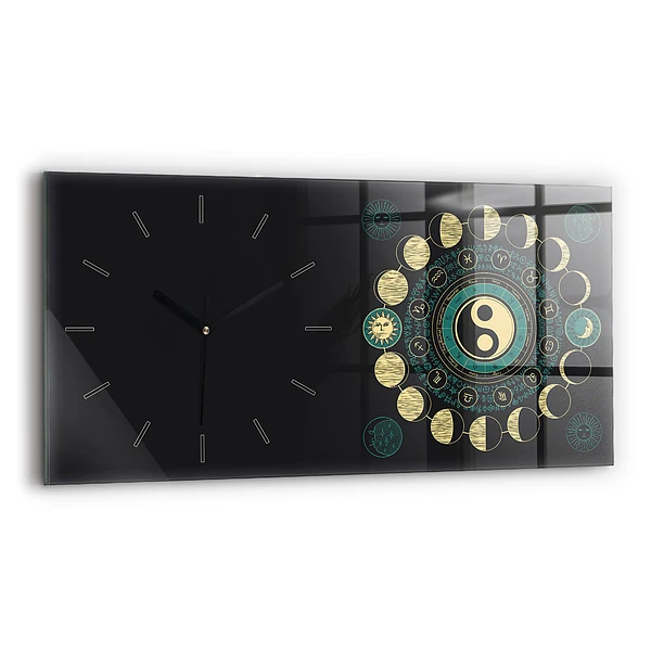 Horizontale Uhr mit motiv Mondphasen