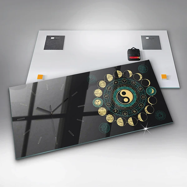 Horizontale Uhr mit motiv Mondphasen