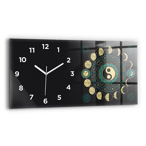 Horizontale Uhr mit motiv Mondphasen