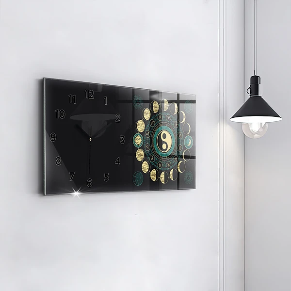 Horizontale Uhr mit motiv Mondphasen