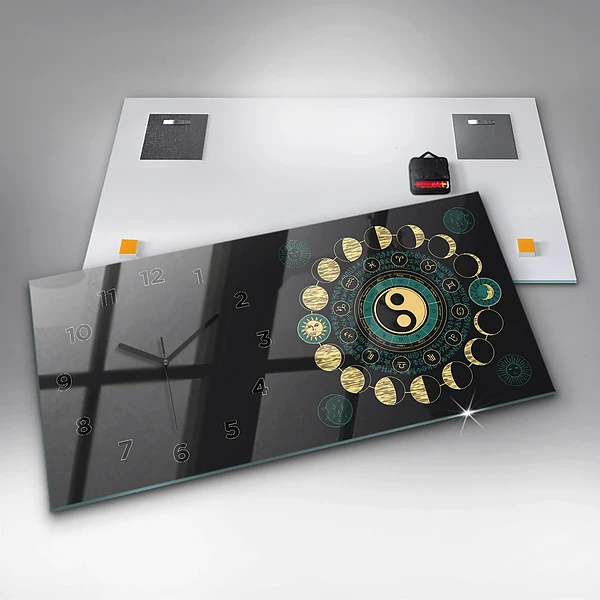 Horizontale Uhr mit motiv Mondphasen